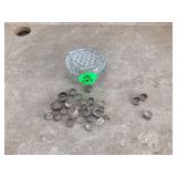 3 silver rings costume jewelry in clear box
