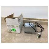 Gas heater with blower and thermostat that does not require ventilation