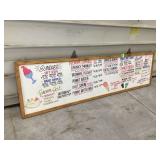 Large dry erase menu board