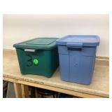 2 TOTES W LIDS - HOUSEHOLD MISC