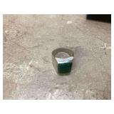 Mens size 11 sterling silver malachite ring