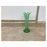 11 GREEN GLASS VASE - GLASS