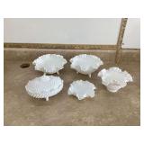 Various Fenton white milk glass items
