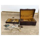 Various costume jewelry in box