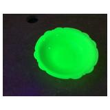 Vintage uranium glass bowl by McKee Jadeite