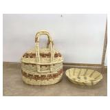 LARGE BASKET AND BASKET BOWL
