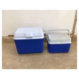 2 SMALL RUBBERMAID COOLERS