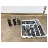 Various kitchen utensils and seasonings
