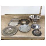 Pewter Dark soft metal Silverplate Thin layer of