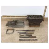 Vintage metal grill knives blueberry picker