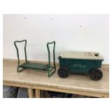 Garden seat with wheels storage kneeler