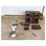 Costume jewelry in broken box