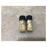 2 TINY VIALS GOLD FOIL - GOLD & SILVER