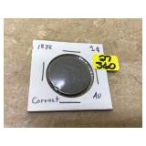 1838 CORONET ONE CENT - COINS CURRENCY