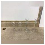 Set of four crystal candle holders