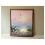 FRAMED BEACH PAINTING FRAMED BEACH PAINTING
