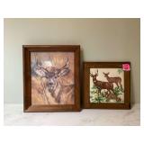 2 VINTAGE DEER PICTURES 2 VINTAGE DEER PICTURES
