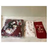 Festive towels and cozy blanket Festive towels and cozy blanket