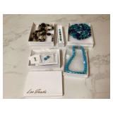 Lee Sands beaded jewelry set with earrings and necklaces Lee Sands beaded jewelry set with earrings and necklaces