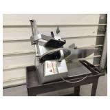 Large commercial meat slicer with safety switch