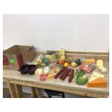 Wide variety of fake meats cheeses and veggies