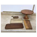 Wooden cheese boards & cake pedestal