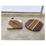 Artisan crafted wooden serving trays