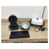 Electric skillet 2 sandwich makers thawing tray - all functional