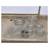 ASSORTED CLEAR DISHES - GLASS