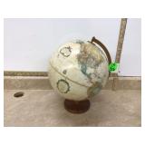 Tabletop world globe with wood base