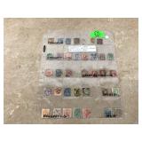 Rare antique foreign postage stamps in plastic sleeve