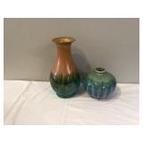 2 MODERN POTTERY VASES