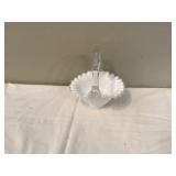 FENTON RUFFLE EDGE GLASS BASKET - GLASS