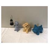 Three ceramic animal figures