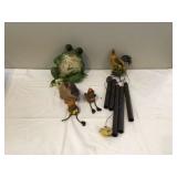 Nature-themed wind chimes with bunny frog and birds