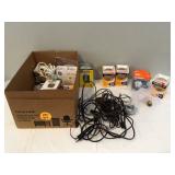 Various light bulbs and cords