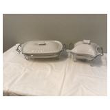 Elegant serving dishes with stands