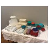 Various leftover containers and miscellaneous items