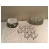 GLASS DISH AND CUP SET - GLASS