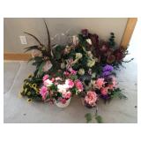 Fake flowers creatively displayed