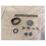 Old rhinestone jewelry pieces