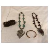 2 stone necklaces bracelet copper bracelet