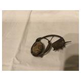 Beautiful handmade silver and stone brooch