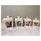 Set of 4 ceramic canisters 1960s vintage Set of 4 ceramic canisters 1960s vintage