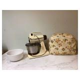 Vintage Sunbeam mixer & GE milk glass bowl both working Vintage Sunbeam mixer & GE milk glass bowl both working