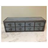 Blue wooden storage box with one drawer Blue wooden storage box with one drawer