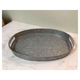 Galvanized oval tray with handles Galvanized oval tray with handles