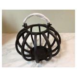 Small 7 tall iron orb candle lantern in box Small 7 tall iron orb candle lantern in box