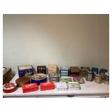 Box of 30 assorted vintage tins Box of 30 assorted vintage tins