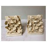 PAIR OF FLOWER BOOKENDS - HOME DECOR PAIR OF FLOWER BOOKENDS - HOME DECOR